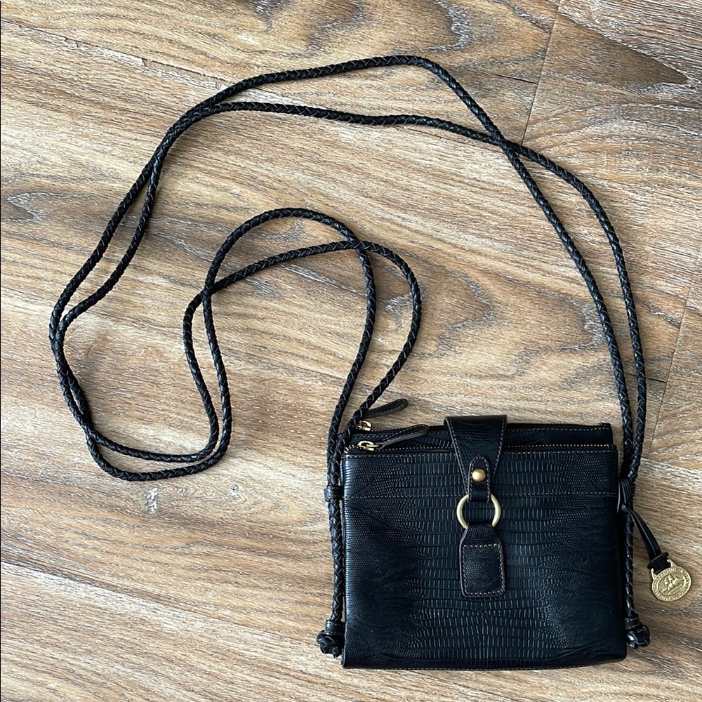 Brahmin Vintage Lizard Bag with Braided Crossbody Strap